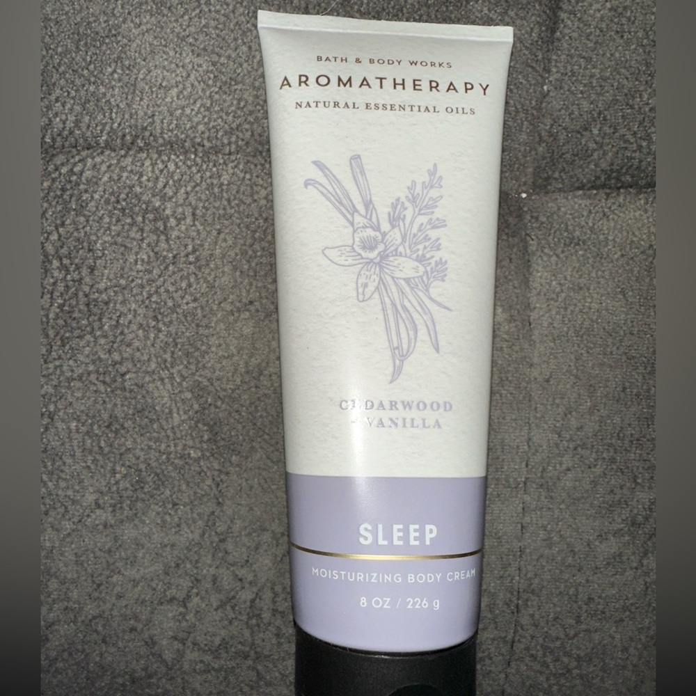 Bath and Body Works SLEEP aromatherapy body cream!  Cedarwood & vanilla.